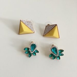 Geometric gem earrings